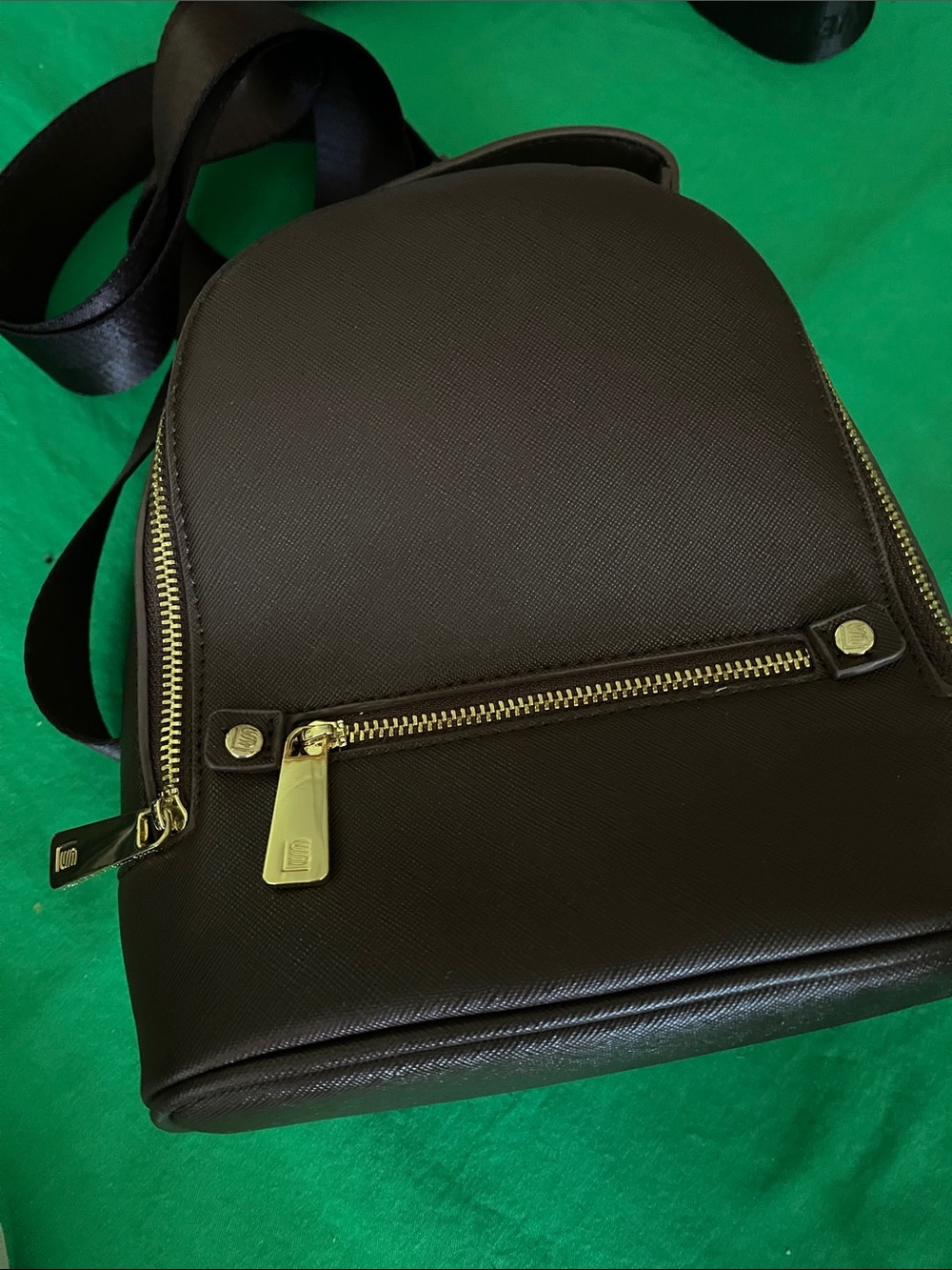 Laundry By Shelli Segal Men's Dark Brown Backpack with Gold Hardware